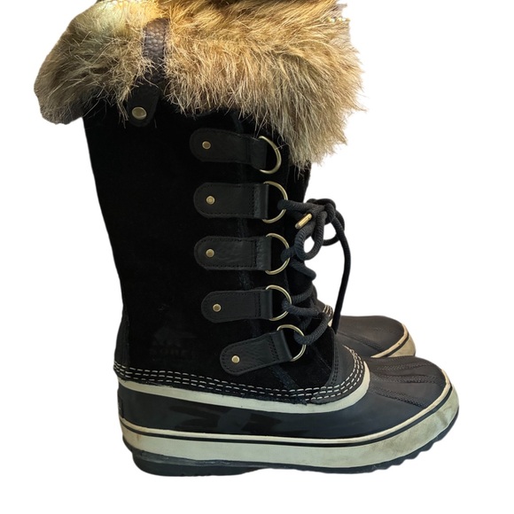 SOREL Women's Joan of Arctic Waterproof Winter Boots in black/quarry Size 10 - Picture 3 of 9